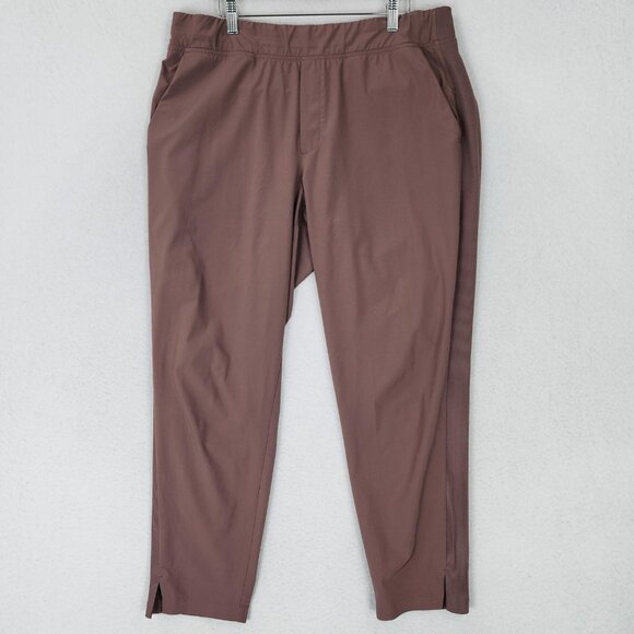 Athleta Pants Womens 16 Mauve Brooklyn Ankle Pull On Lightweight Hi Rise Lounge - Picture 1 of 13